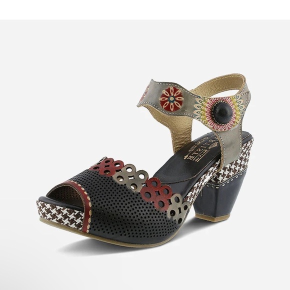 NEW Spring Step L'Artiste Jive Leather Platform Heel Sandals Size 41 (9.5-10) - Picture 3 of 6